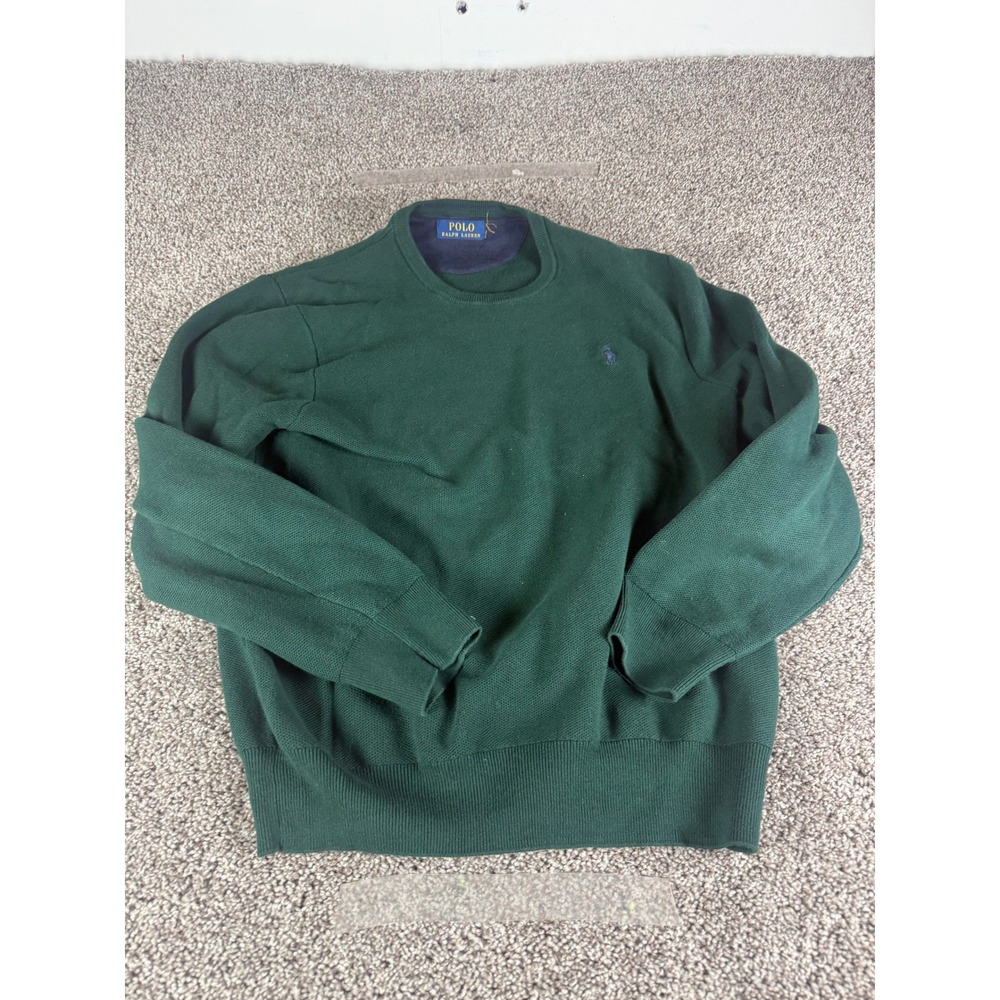 Polo Ralph Lauren Knit Crewneck Sweater Men's Green Long Sleeve Pullover - L